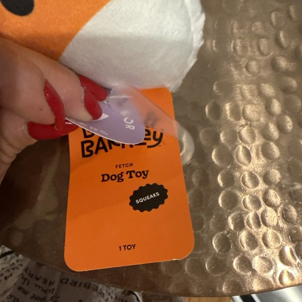 Halloween Candy Corn Squeaky Plush Dog Toy Boots & Barkley Chew Level 1 NEW